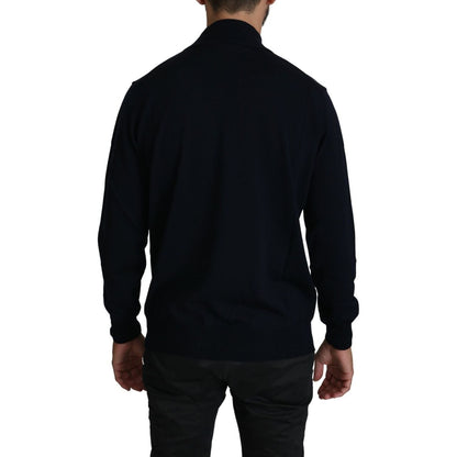 MILA SCHÖN Dark Blue Crewneck Pullover 100% Wool Sweater