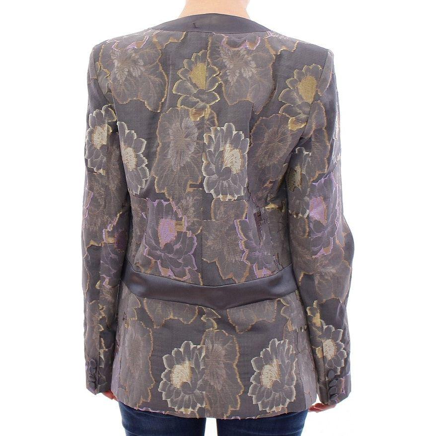 Roberto Fragata Multicolor Silk Floral Cotton Blazer