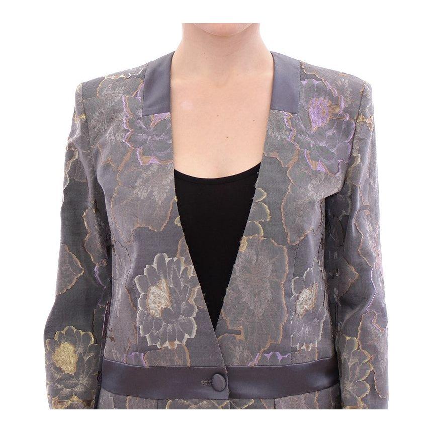 Roberto Fragata Chic Silk Floral One-Button Blazer Blazer Jacket Roberto Fragata