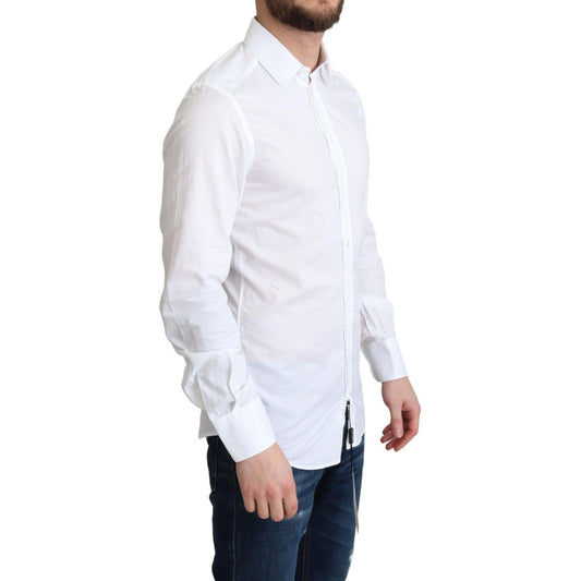 Dolce & Gabbana Elegant White Cotton Dress Shirt Slim Fit Dolce & Gabbana