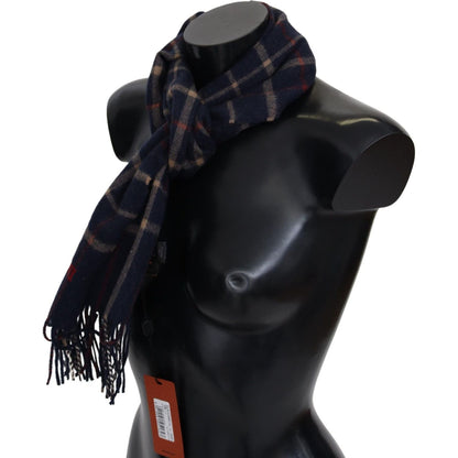Missoni Black Checkered Unisex Neck Wrap Fringes Scarf Missoni