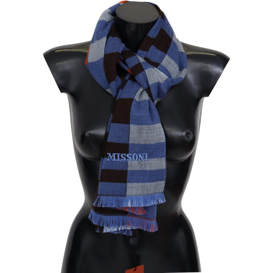 Missoni Chic Multicolor Wool Scarf Unisex Accessory Missoni