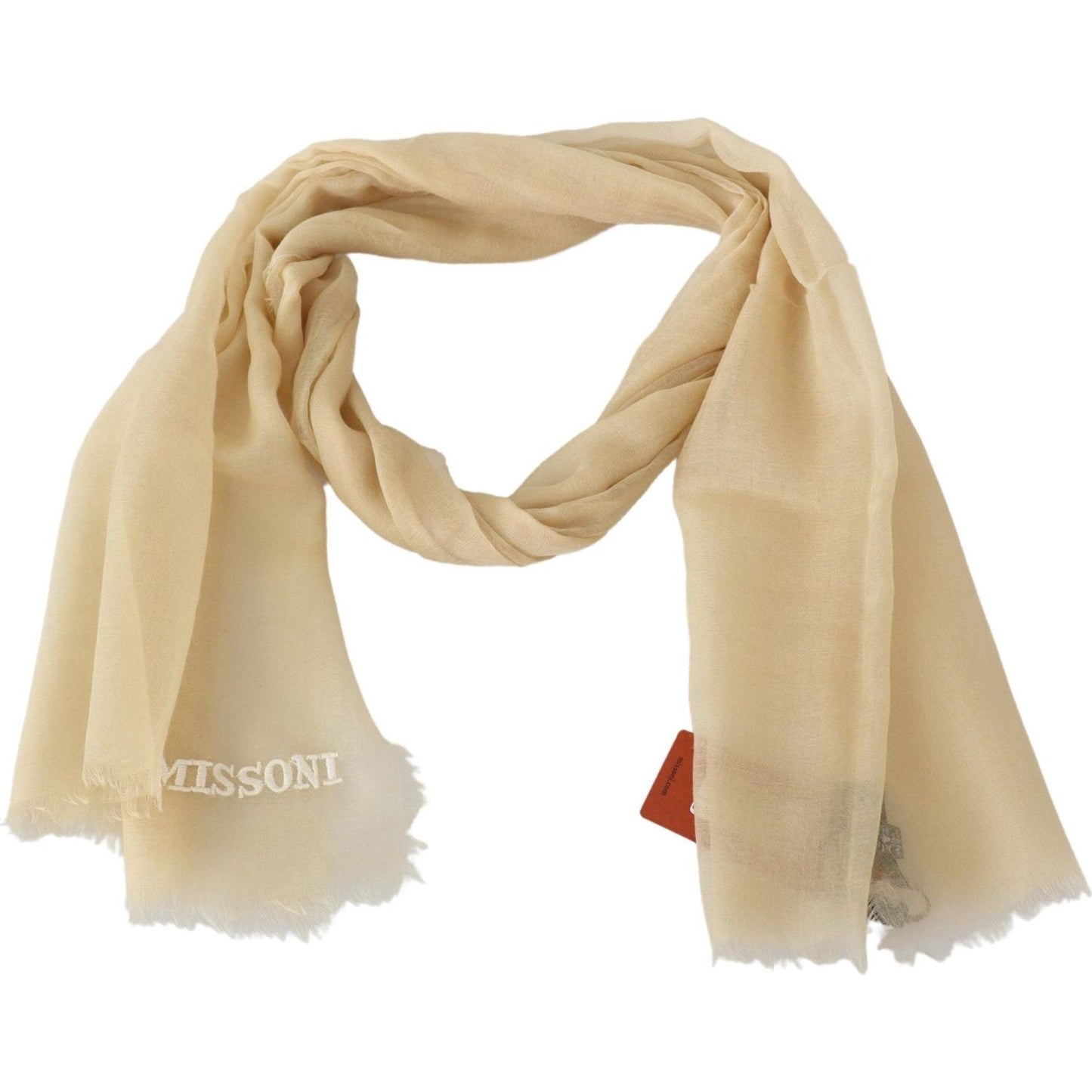 Missoni Elegant Cashmere Scarf in Beige Missoni