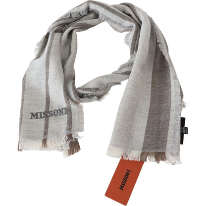 Missoni Multicolor Striped Wool Unisex Neck Wrap Scarf Missoni