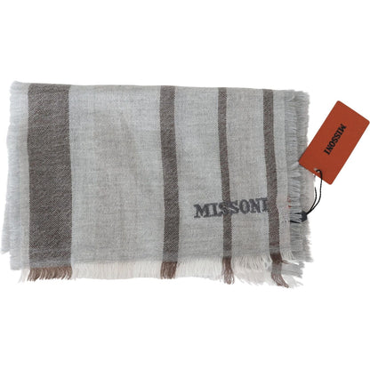 Missoni Multicolor Striped Wool Unisex Neck Wrap Scarf Missoni