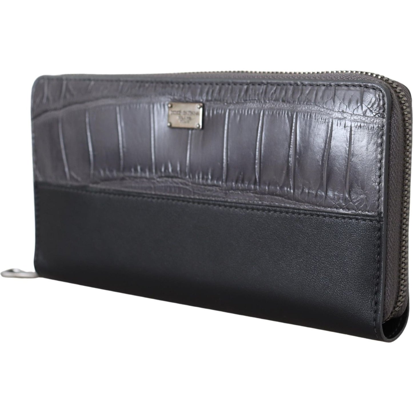 Dolce & Gabbana Black Zip Around Continental Clutch Leather Wallet Dolce & Gabbana
