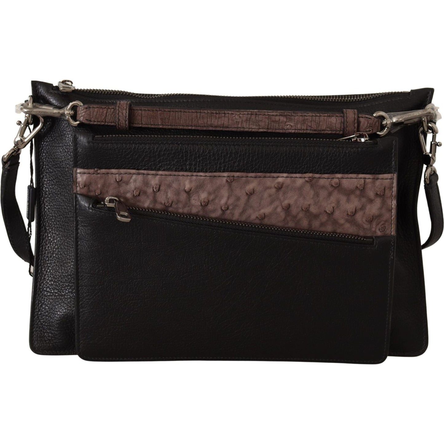 Dolce & Gabbana Elegant Black Leather Sling Shoulder Bag Dolce & Gabbana