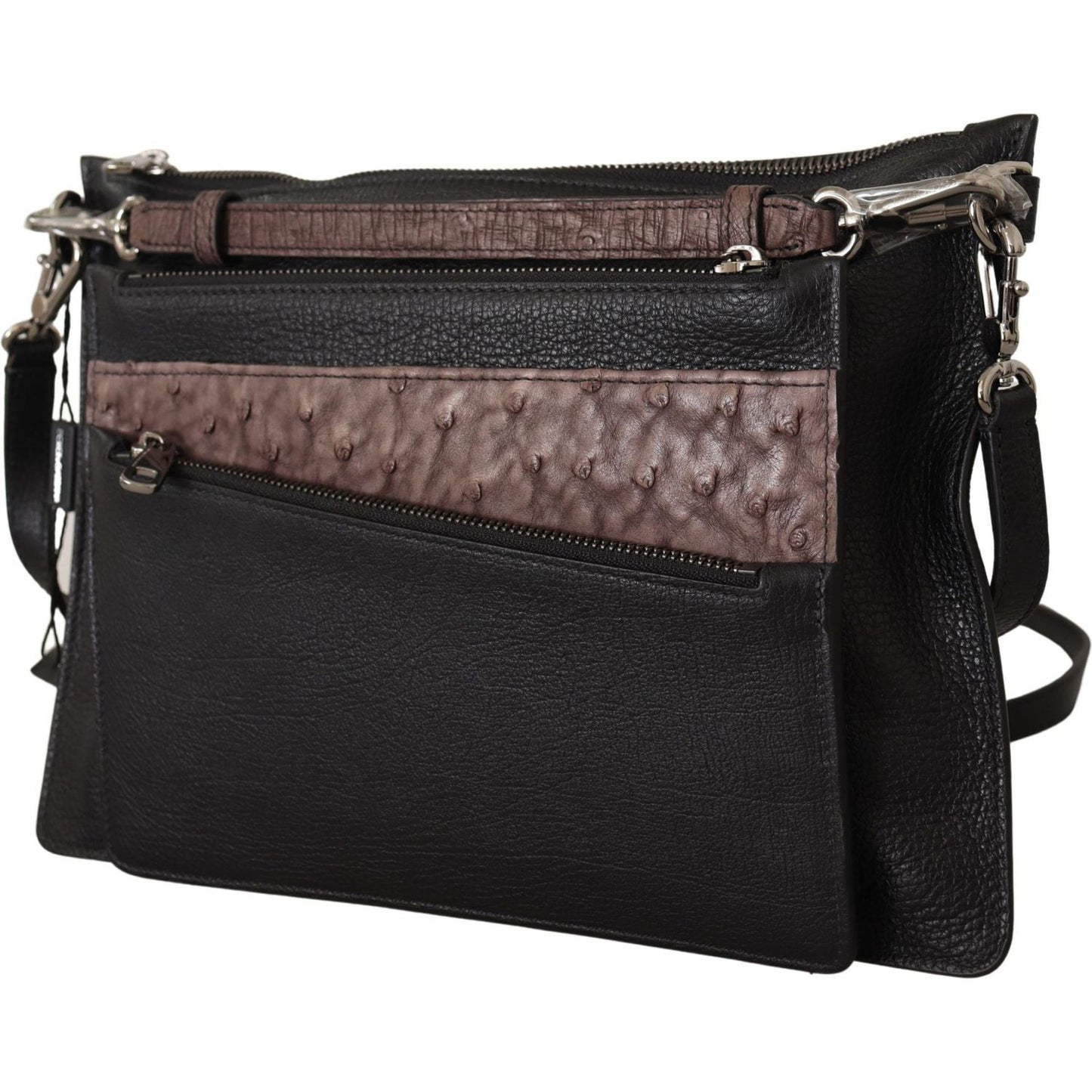 Dolce & Gabbana Black Exotic Leather Shoulder Sling Alta Sartoria Bag Dolce & Gabbana