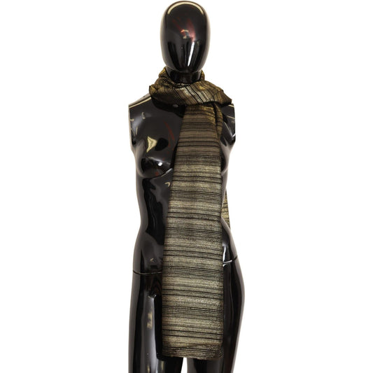 Dolce & Gabbana Metallic Gold Silk Stretch Shawl Wrap Scarf Dolce & Gabbana