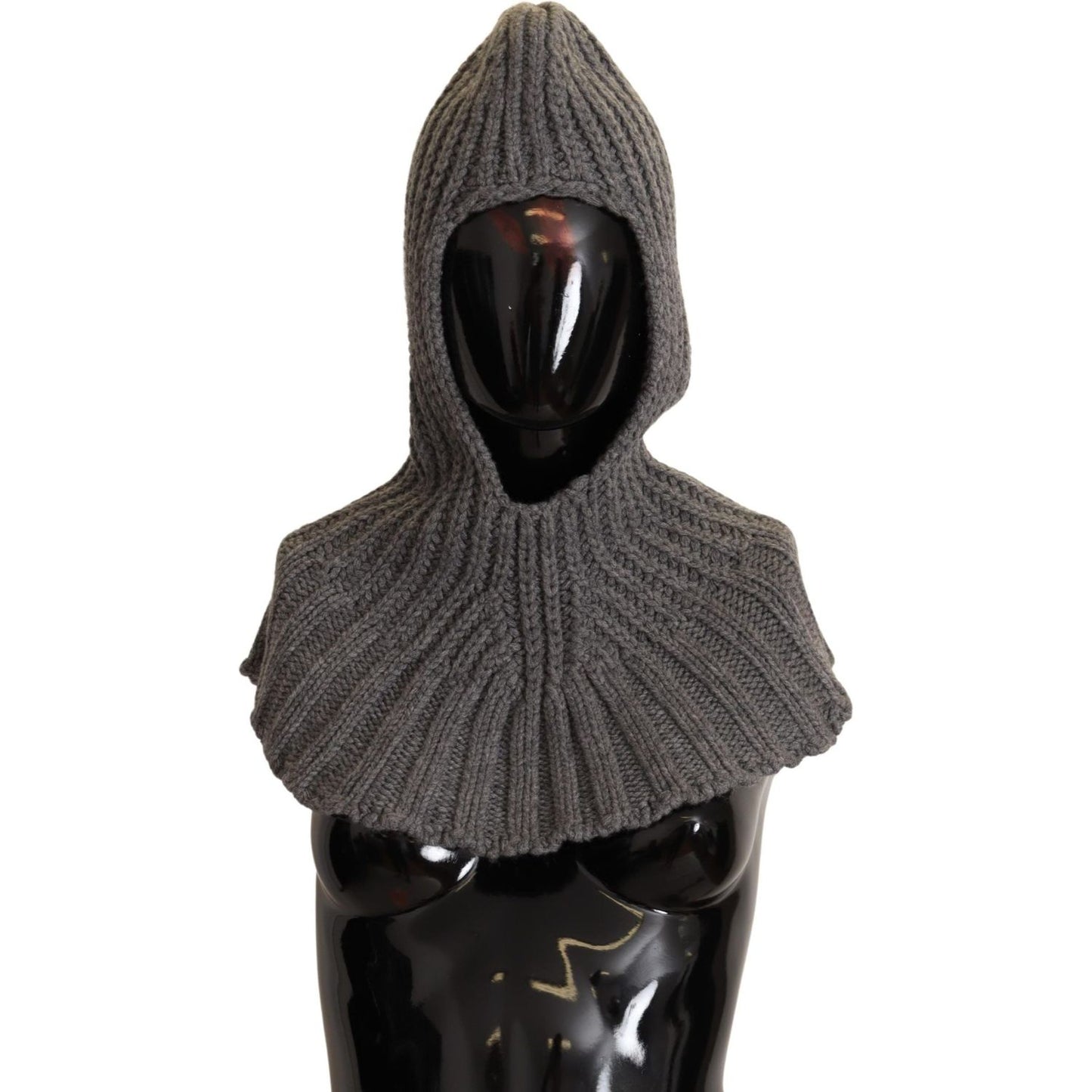Dolce & Gabbana Gray 100% Cashmere Knitted Wrap One Size Scarf