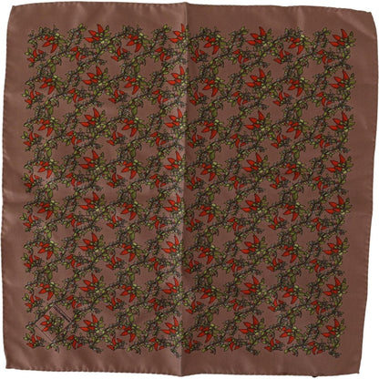 Dolce & Gabbana Brown Carrots Print Silk Handkerchief