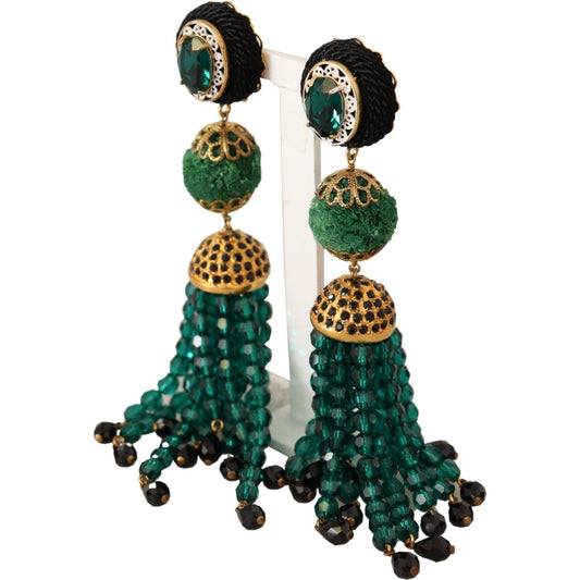 Dolce & Gabbana Elegant Crystal Drop Clip-On Earrings Earrings Dolce & Gabbana