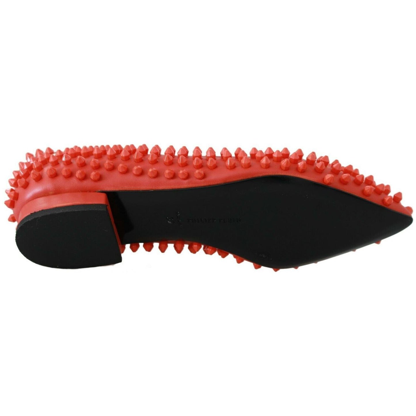 Philipp Plein Orange Leather Ballerina WHAT I DO Flats Shoes Philipp Plein