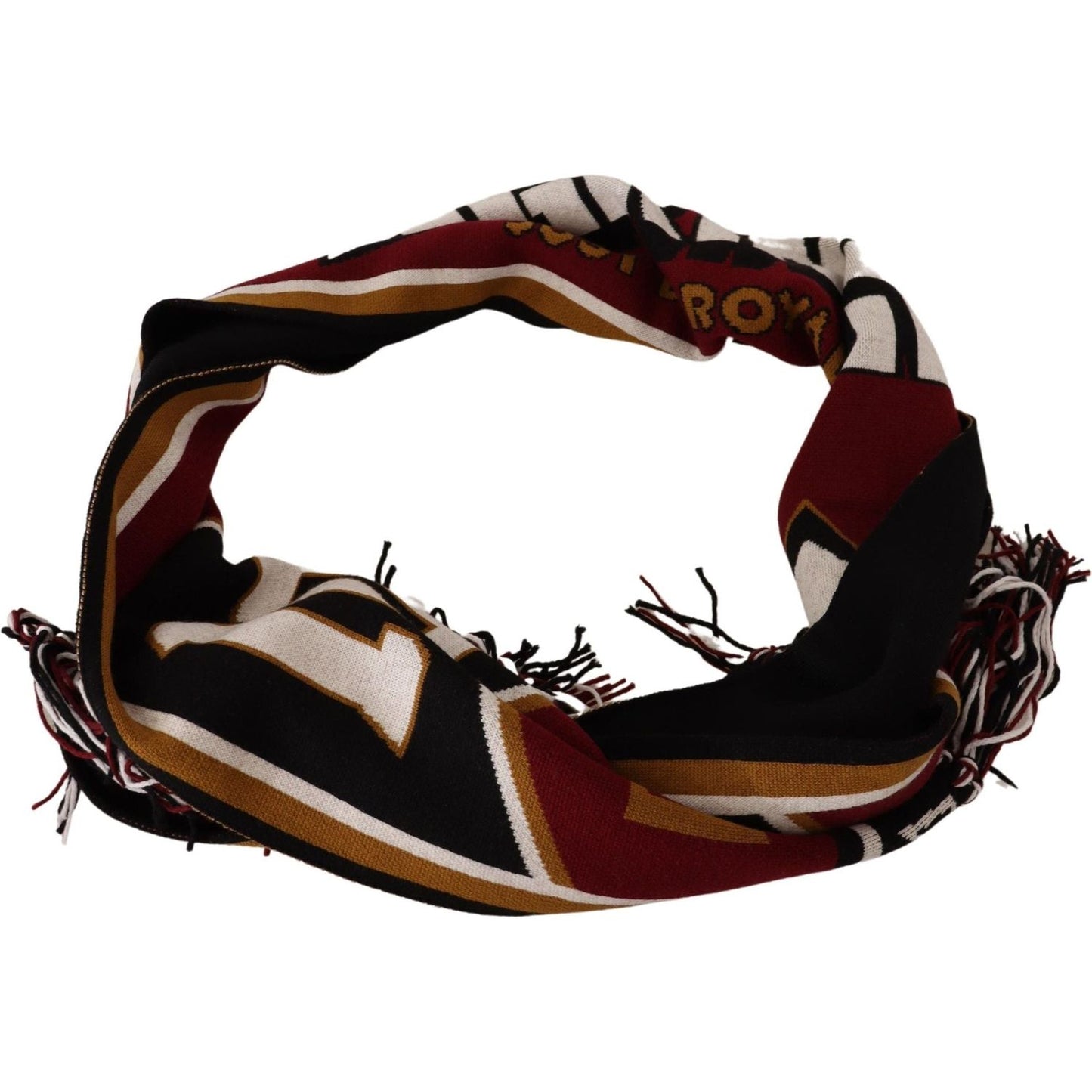 Dolce & Gabbana Multicolor Wool Knit DG King Shawl Wrap Scarf Dolce & Gabbana