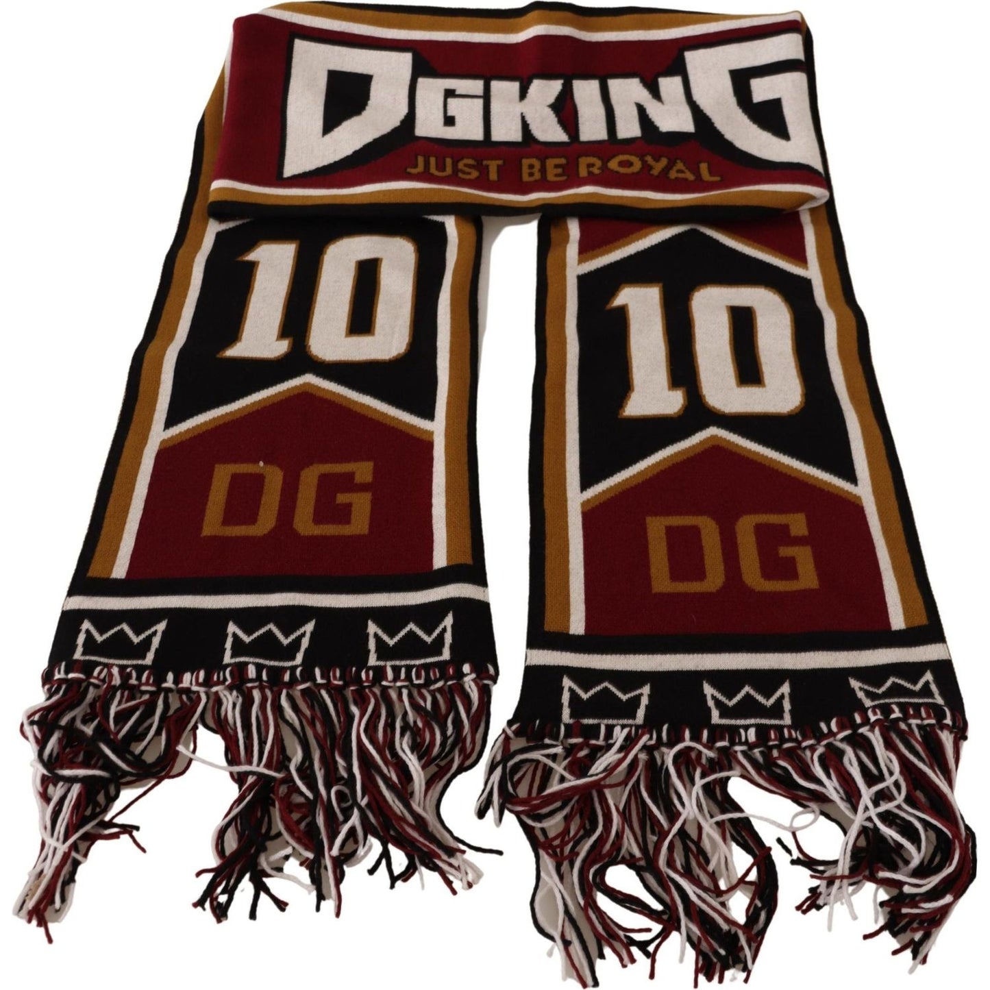 Dolce & Gabbana Multicolor Wool Knit DG King Shawl Wrap Scarf Dolce & Gabbana