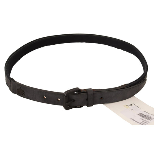 Ermanno Scervino Black Leather Logo Buckle Waist Women Belt