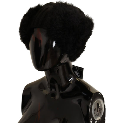 Dolce & Gabbana Black Cashmere Fur Women Beanie Women Hat Beanie Hat