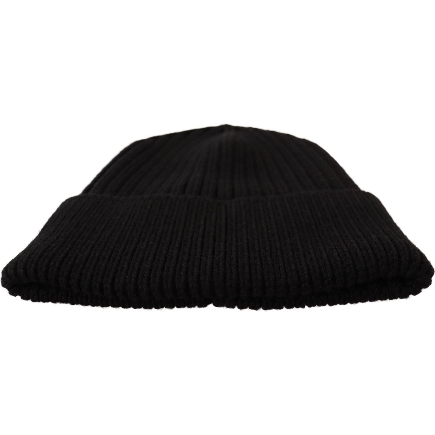 Dolce & Gabbana Elegant Cable Knit Wool Beanie with Fleece Liner Beanie Hat Dolce & Gabbana