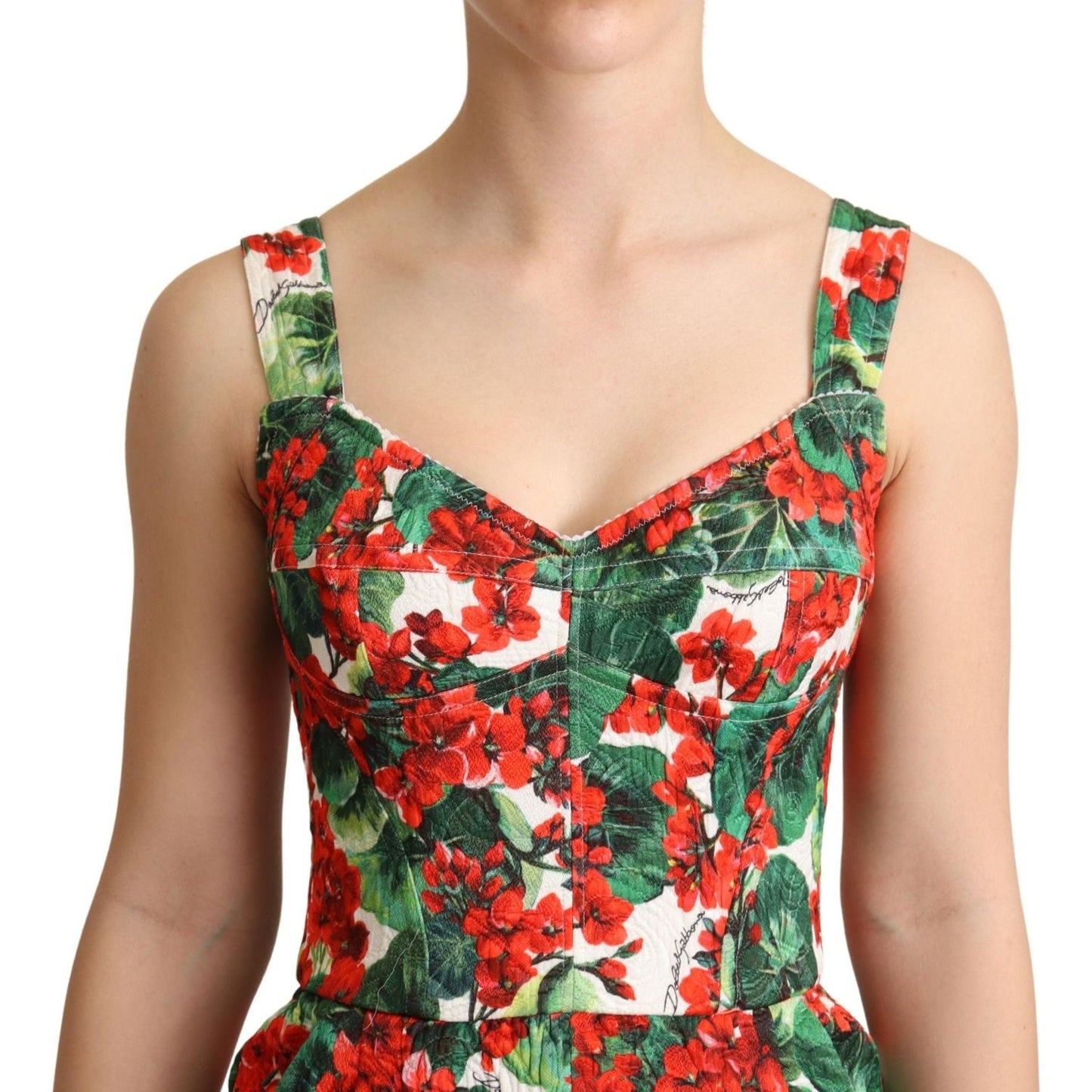 Dolce & Gabbana Chic Red Geranium Print Sleeveless Jumpsuit WOMAN DRESSES Dolce & Gabbana