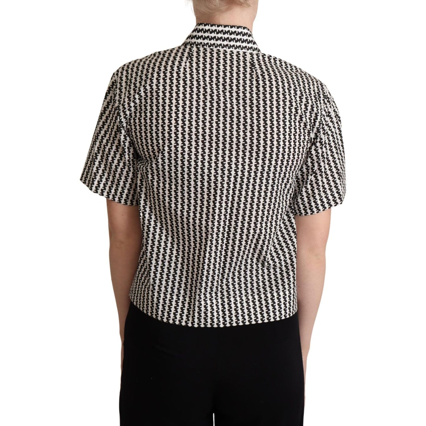 Dolce & Gabbana White Black Fantasy Pattern Shirt 1728,67345645728,Clothing,Dolce & Gabbana,IT40|S,Material: 100% Cotton,New with tags,Pattern - Shirts - Clothing,Shirts - Clothing,Shirts - Women - Clothing,Shortsleeve - Shirts - Clothing,White,Women,Wome