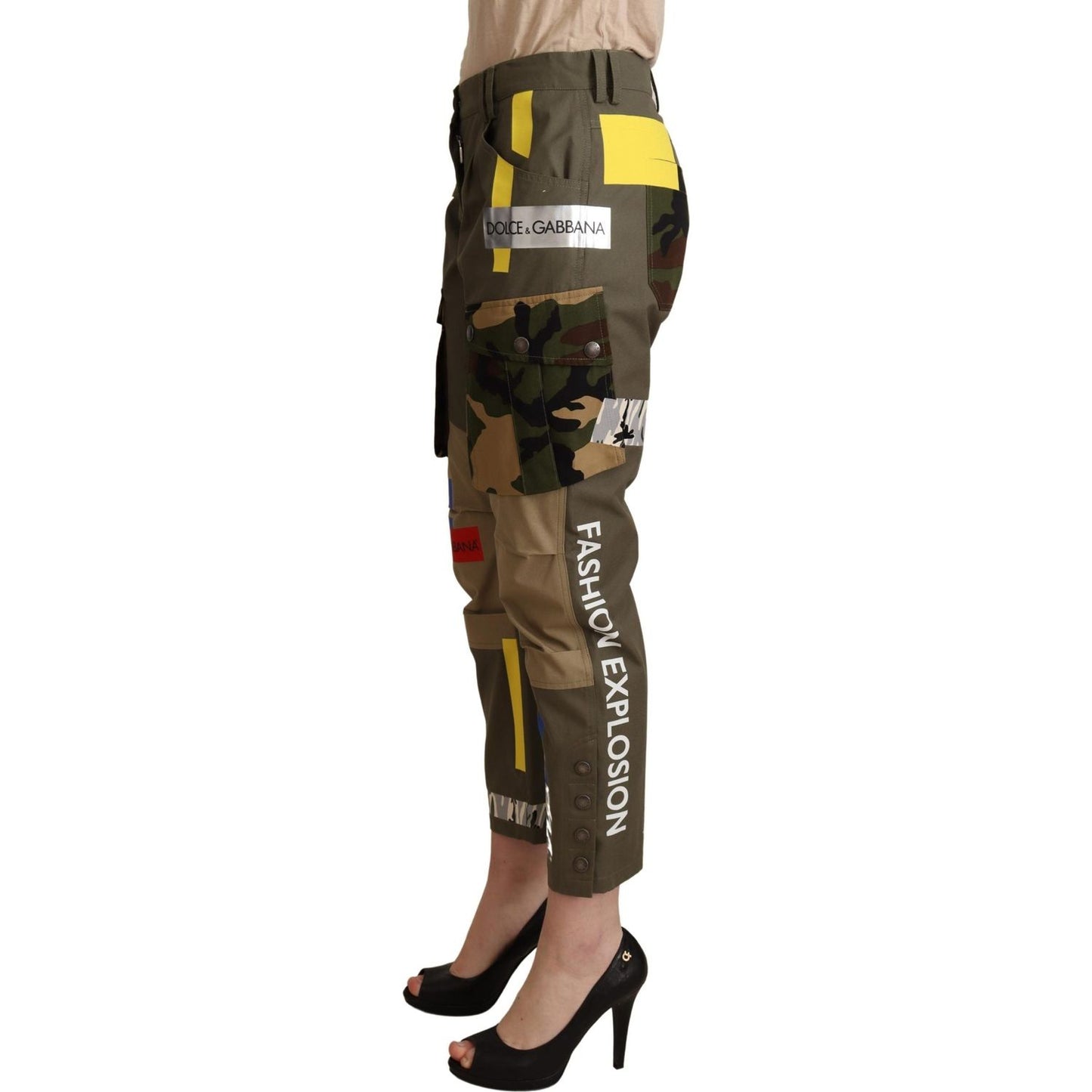 Dolce & Gabbana Green Military Cargo Trouser Cotton Pants