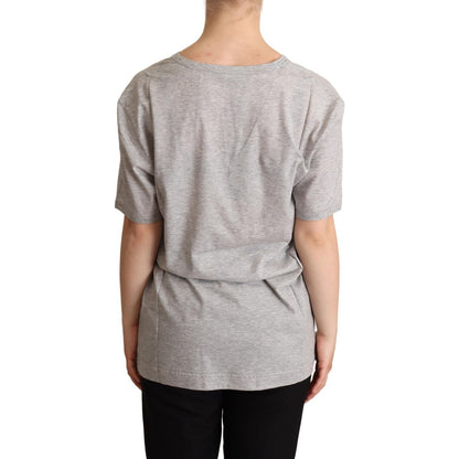 Dolce & Gabbana Gray Solid 100% Cotton V-neck Top T-shirt 1728,67345645728,Clothing,Dolce & Gabbana,Gray,IT40|S,Material: 100% Cotton,New with tags,T-Shirts - Clothing,T-Shirts - T-Shirts - Clothing,Tops & T-Shirts - Women - Clothing,Women,Women - Clothin