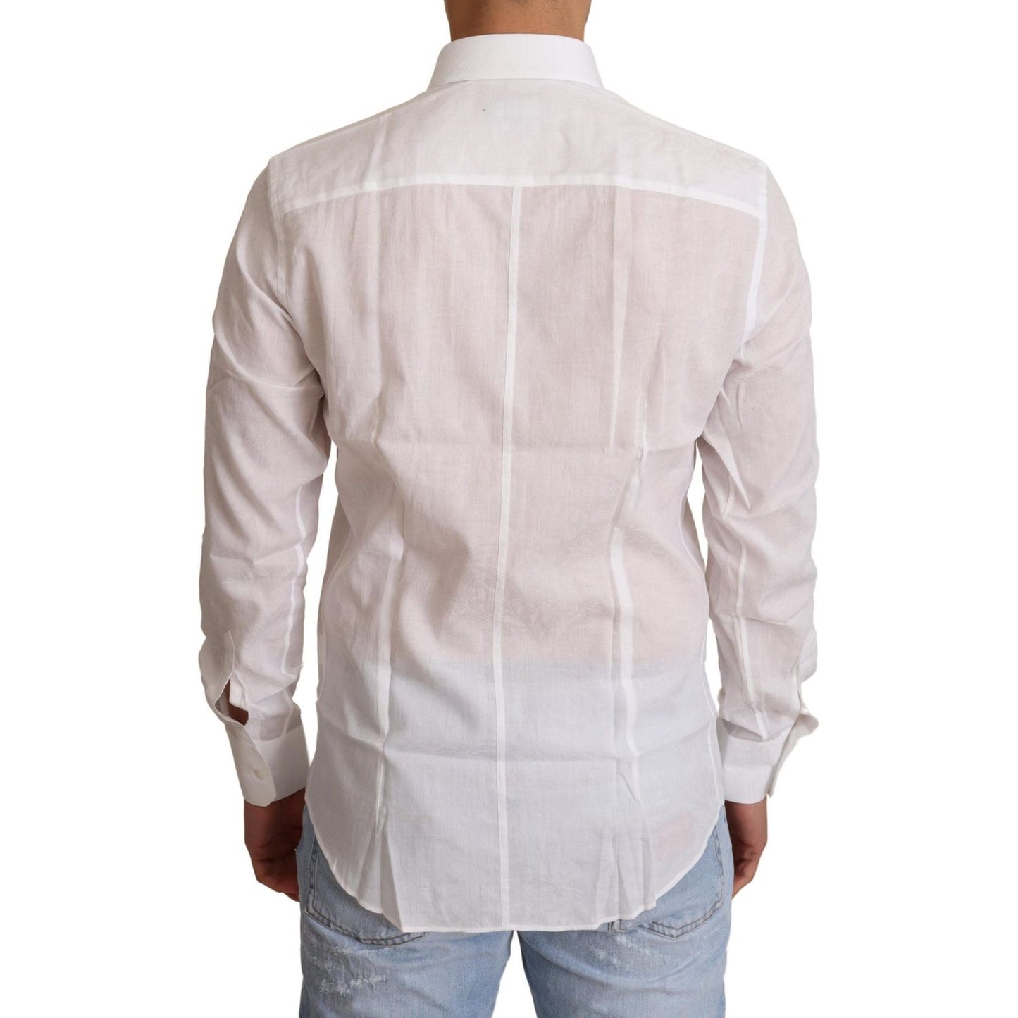 Dolce & Gabbana Elegant White Slim Fit Martini Dress Shirt Dolce & Gabbana