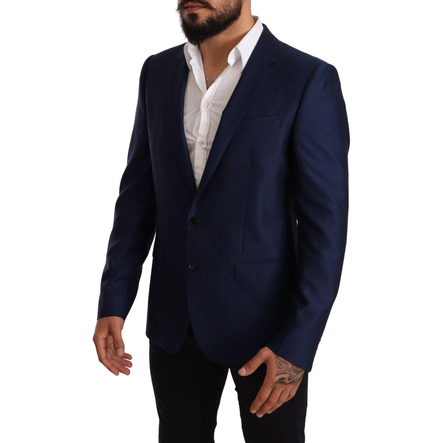 Dolce & Gabbana Elegant Blue Virgin Wool Martini Blazer Dolce & Gabbana