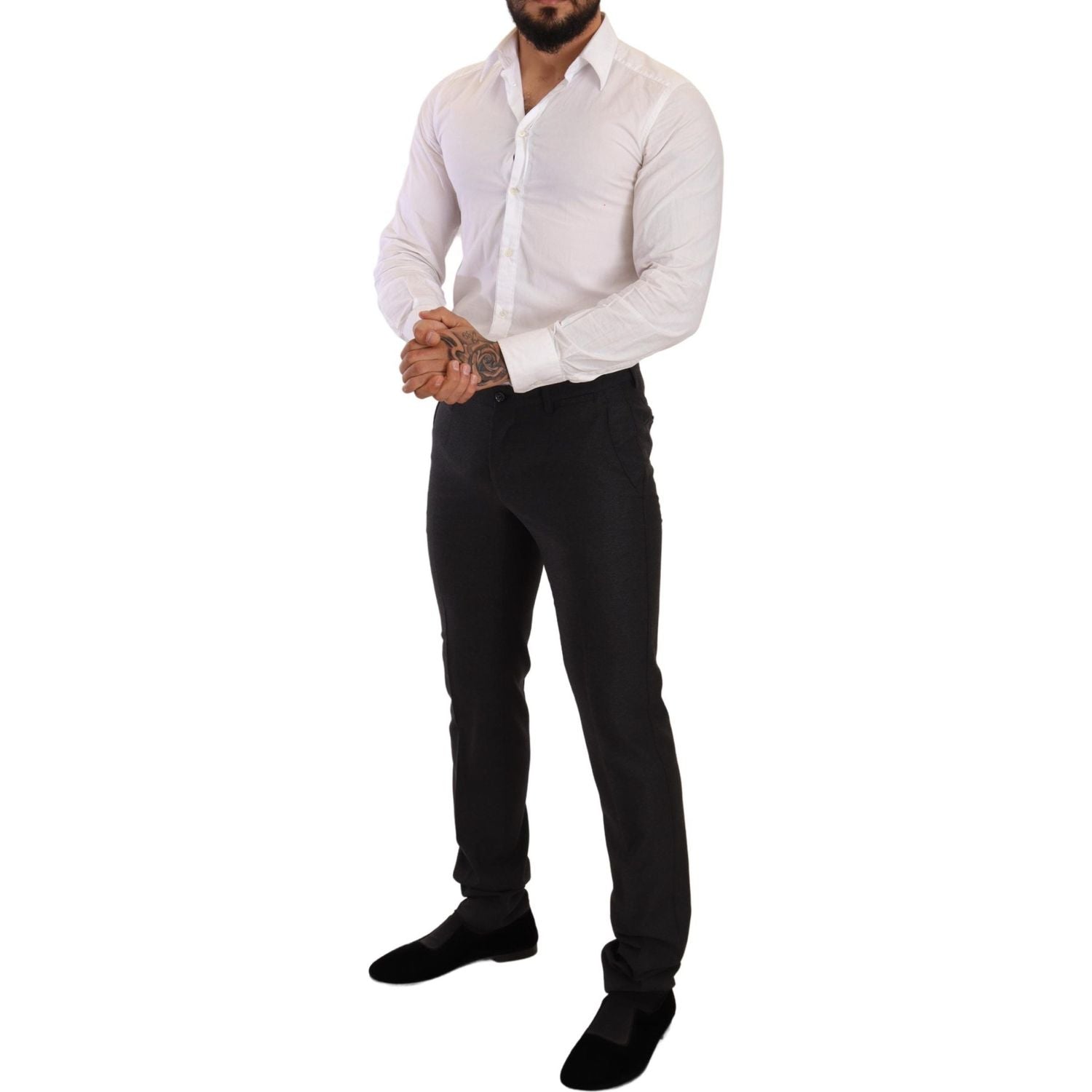 Dolce & Gabbana Gray Wool MARTINI Slim Fit Set Suit