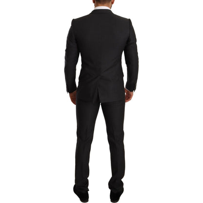 Dolce & Gabbana Gray Wool MARTINI Slim Fit Set Suit