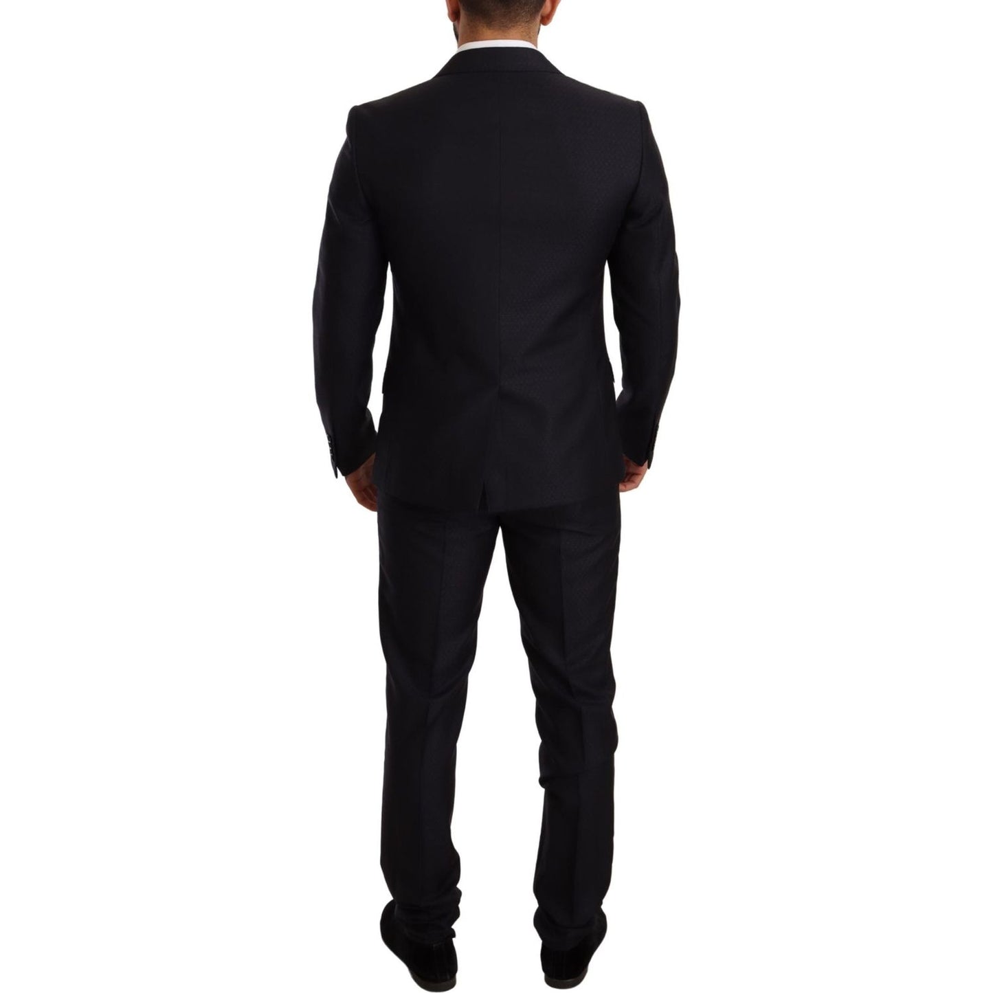 Dolce & Gabbana Blue Pattern MARTINI SLIM FIT 2 Piece Suit