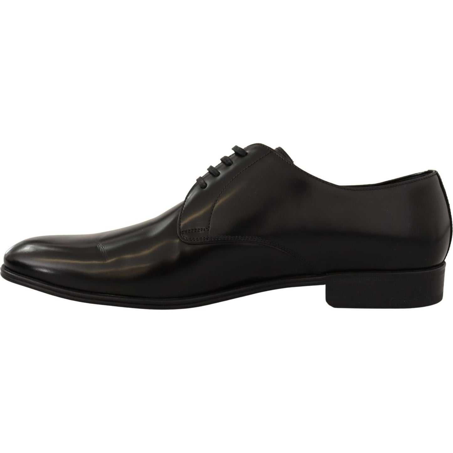 Dolce & Gabbana Elegant Black Leather Derby Shoes Dress Shoes Dolce & Gabbana