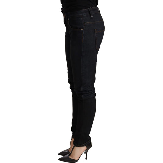 Acht Chic Blue Washed Skinny Low Waist Jeans WOMAN TROUSERS Acht