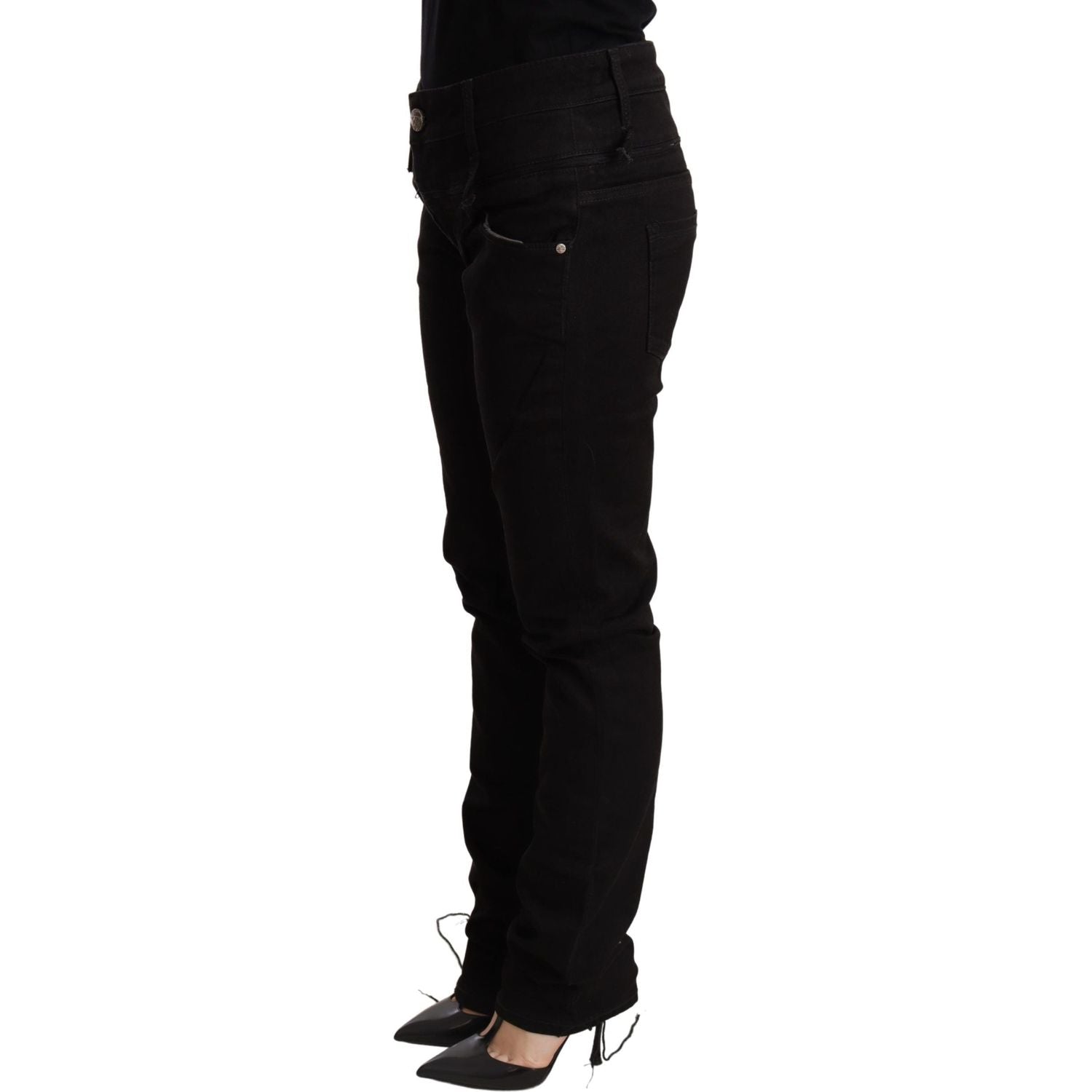 Acht Black Low Waist Skinny Denim Jeans Trouser