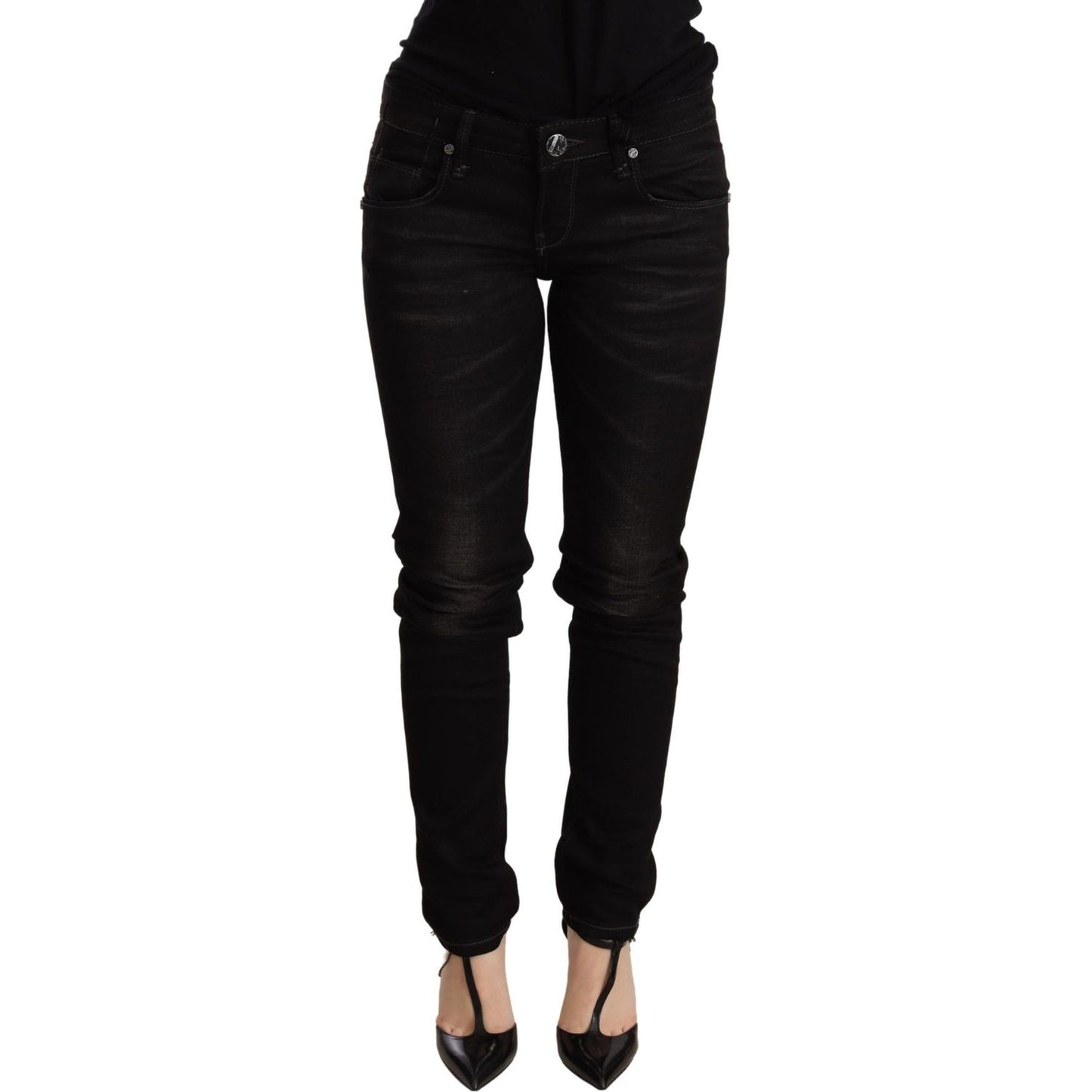 Acht Black Low Waist Skinny Denim Trouser Acht