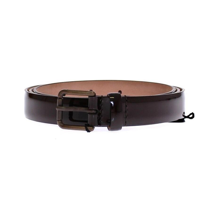Dolce & Gabbana Brown Leather Logo Belt Cintura Belt