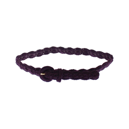 Dolce & Gabbana Purple Cotton Gold Logo Waist Belt Dolce & Gabbana
