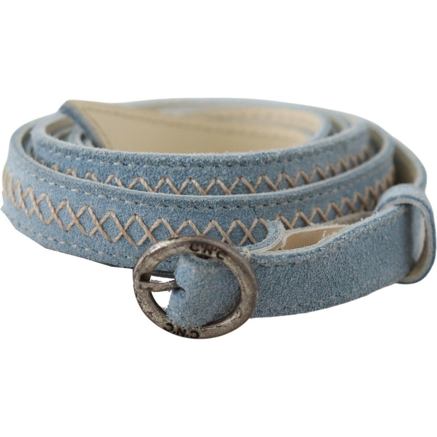Costume National Blue Skinny Leather Fashion Waist Belt