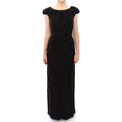 Dolce & Gabbana Black Silk Shortsleeve Gown Maxi IT Dress