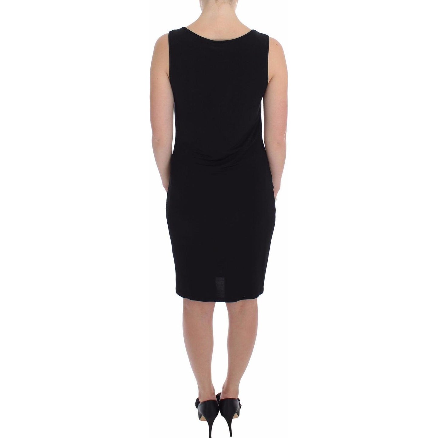 Roccobarocco Black Stretch Wiggle Pencil Sheath Bodycon Dress