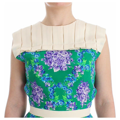 Caterina Gatta Multicolor Dress Gown Floral Sleeveless Gown