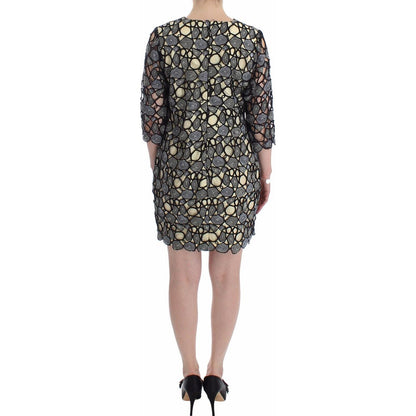 Lanre Da Silva Ajayi Black Cream Sheath Dress Shift Mini Dress