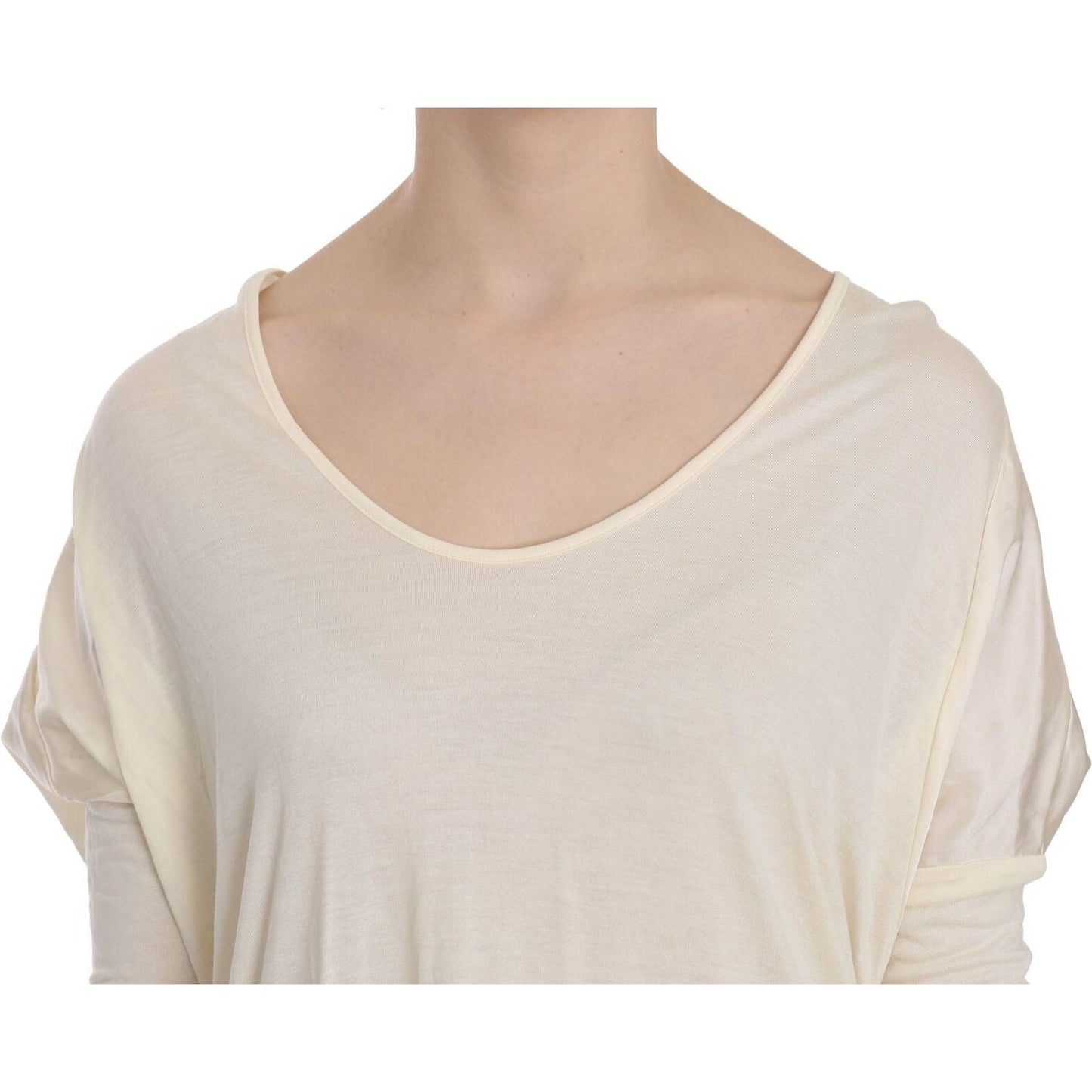 Costume National Cream Round Neck Knee Length Dress