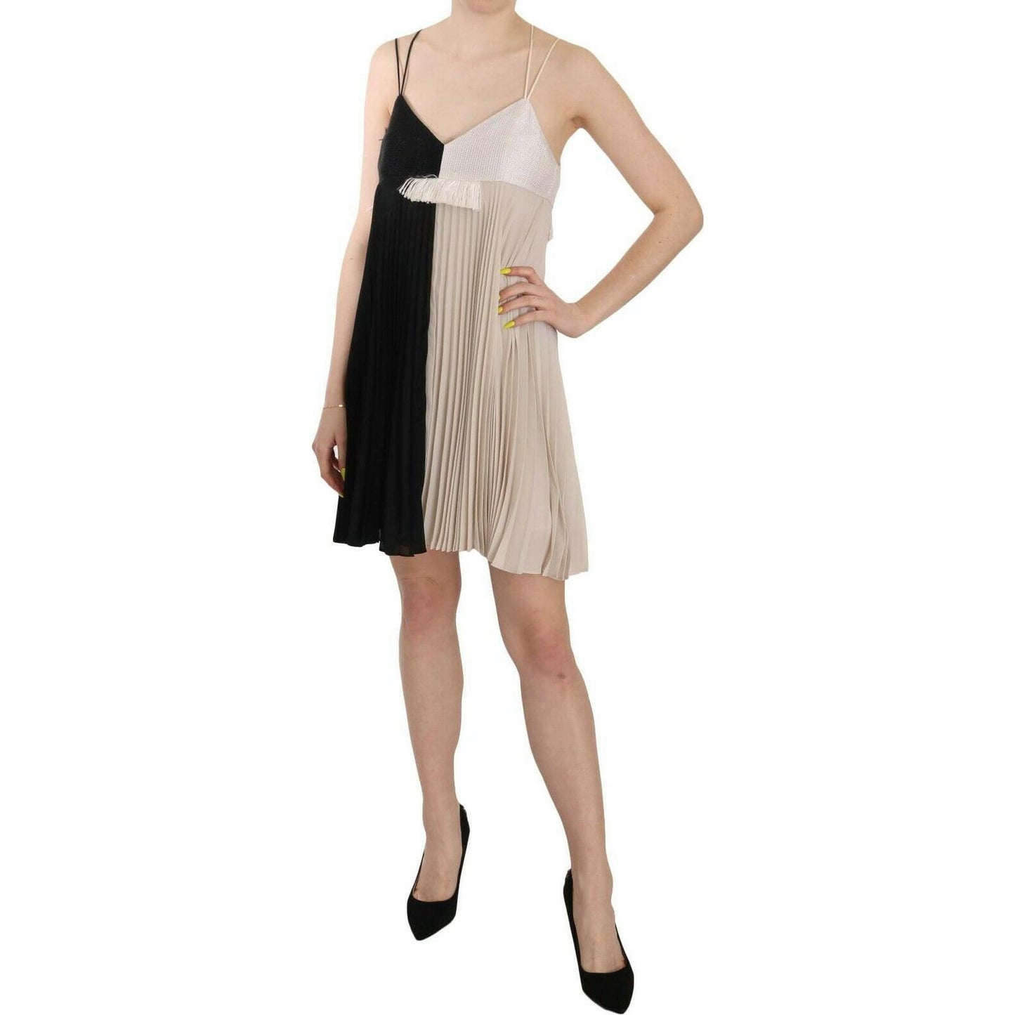 PINKO Black and White Mini Sleeve less A-line Princess Dress