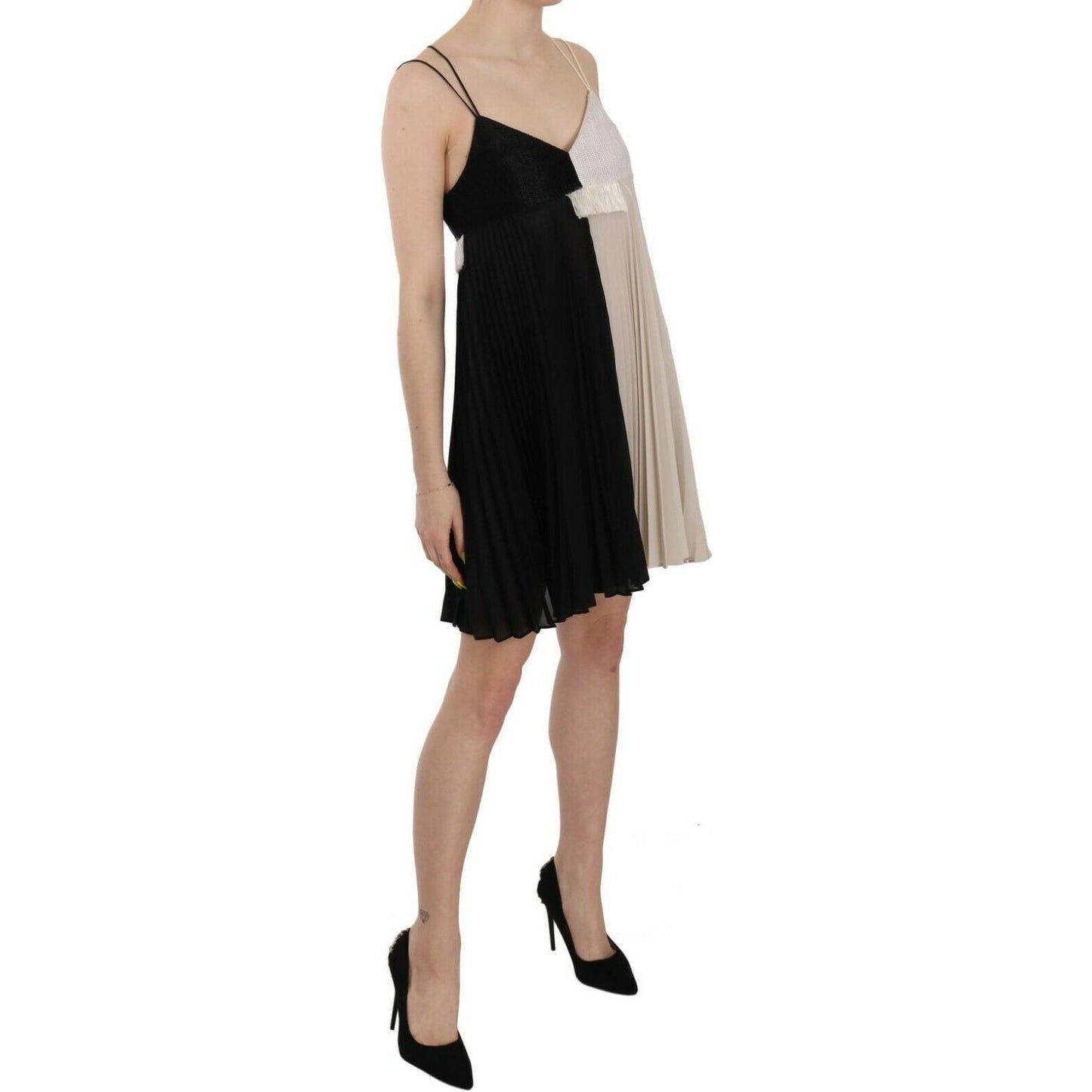 PINKO Black and White Mini Sleeve less A-line Princess Dress