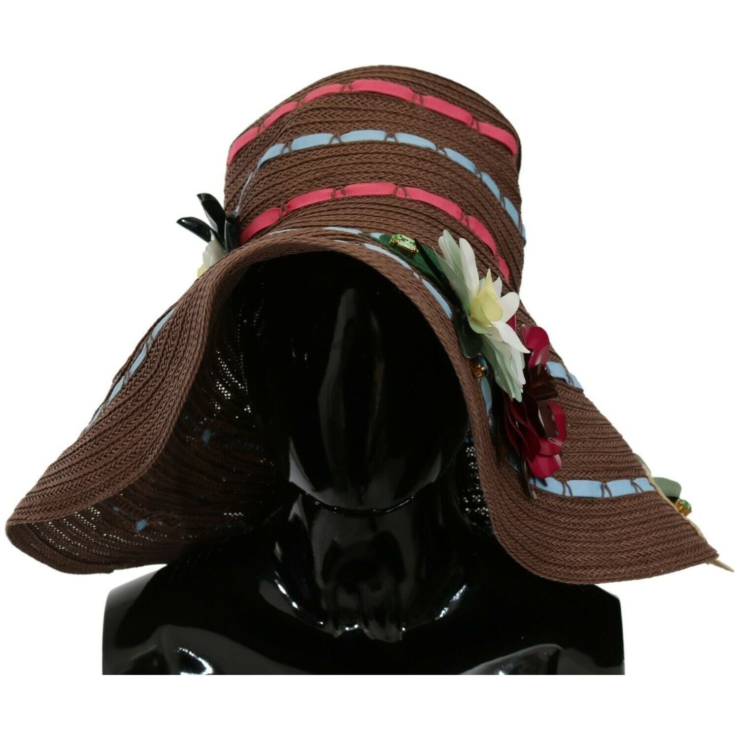 قبعة دولتشي آند غابانا الأنيقة ذات الحواف الواسعة والمزينة بالزهور