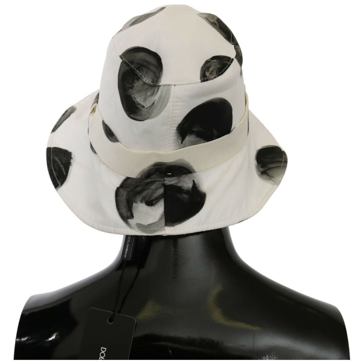 Dolce & Gabbana White Cotton Big Polka Dot Pattern Bucket Hat
