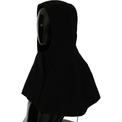 Dolce & Gabbana Black Wool Whole Head Hooded Scarf Hat