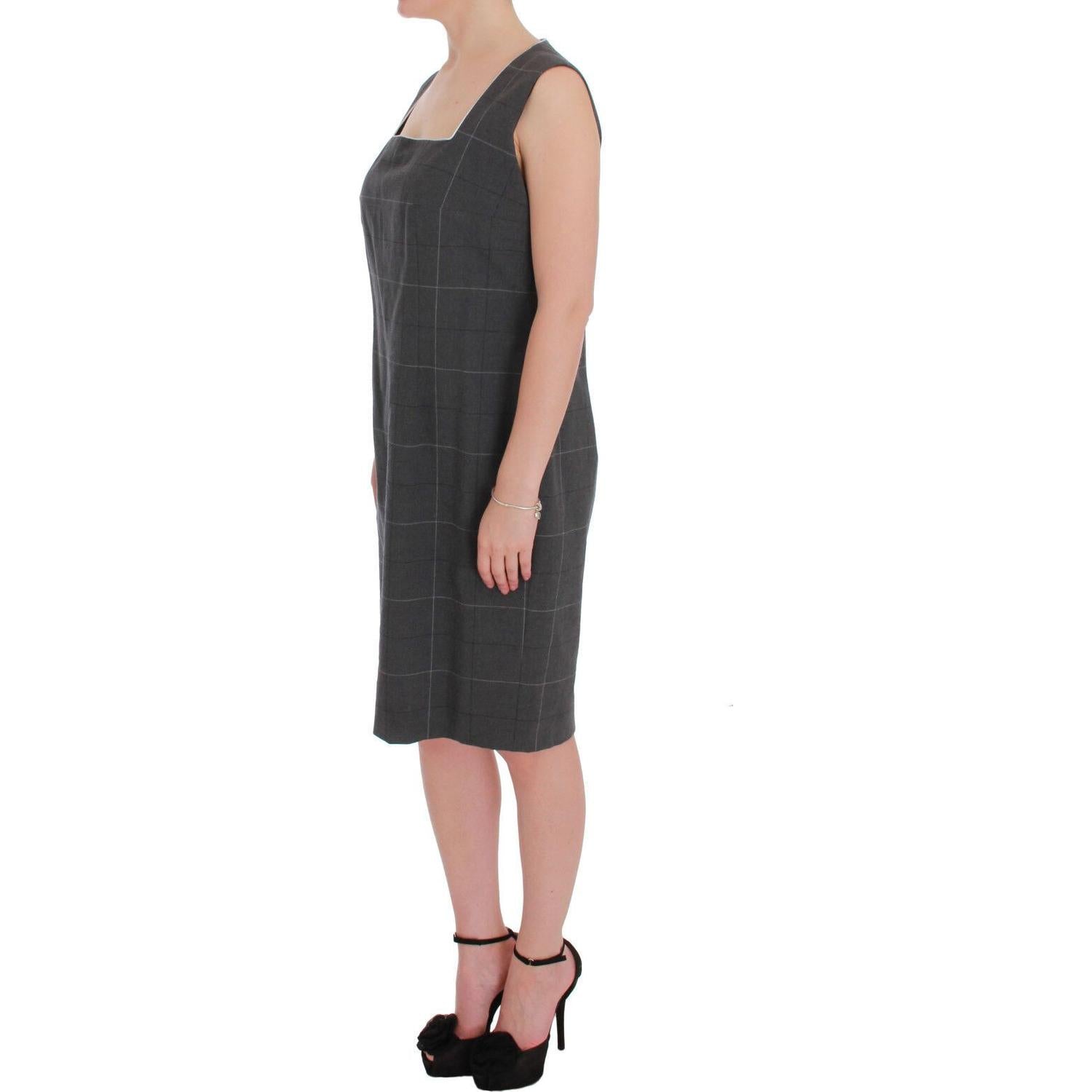 优雅格纹棉混纺西装套装