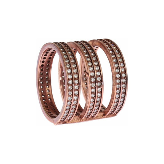 Nialaya Dazzling Pink Gold Plated CZ Crystal Ring Ring Nialaya